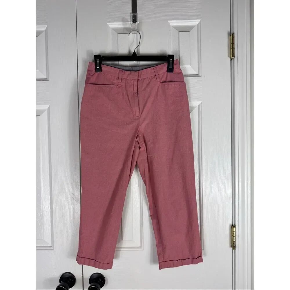 Ralph Lauren Womens Red and White Gingham Capris Size 8P